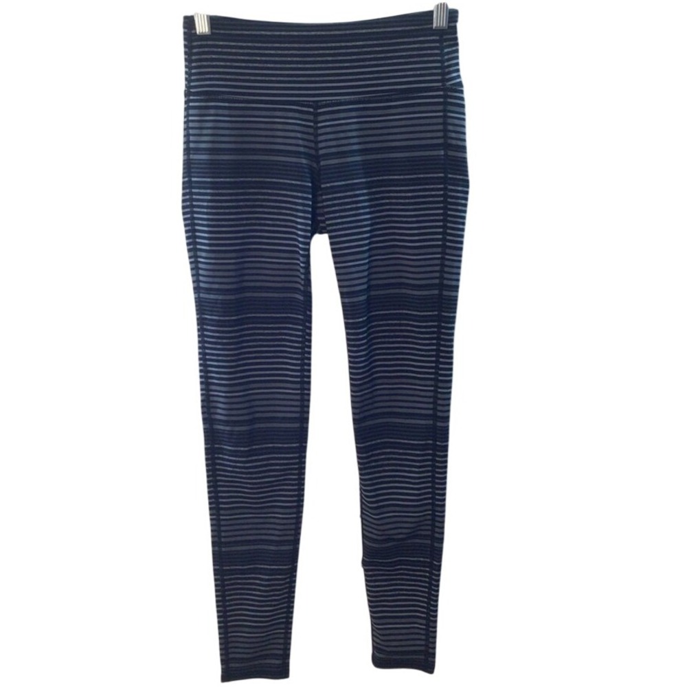 SALE Women's Athleta Striped Black and‎ Gray Leggings